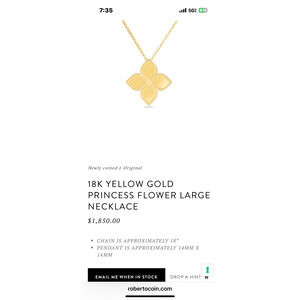 Copied - Roberto Coin 18K Yellow Gold Princess Flower Necklace